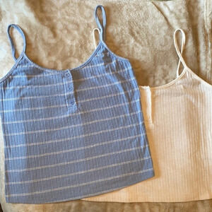 Bundle of 2 Ribbed Spaghetti Strap Cami Tank Tops​​​​​​​​​​